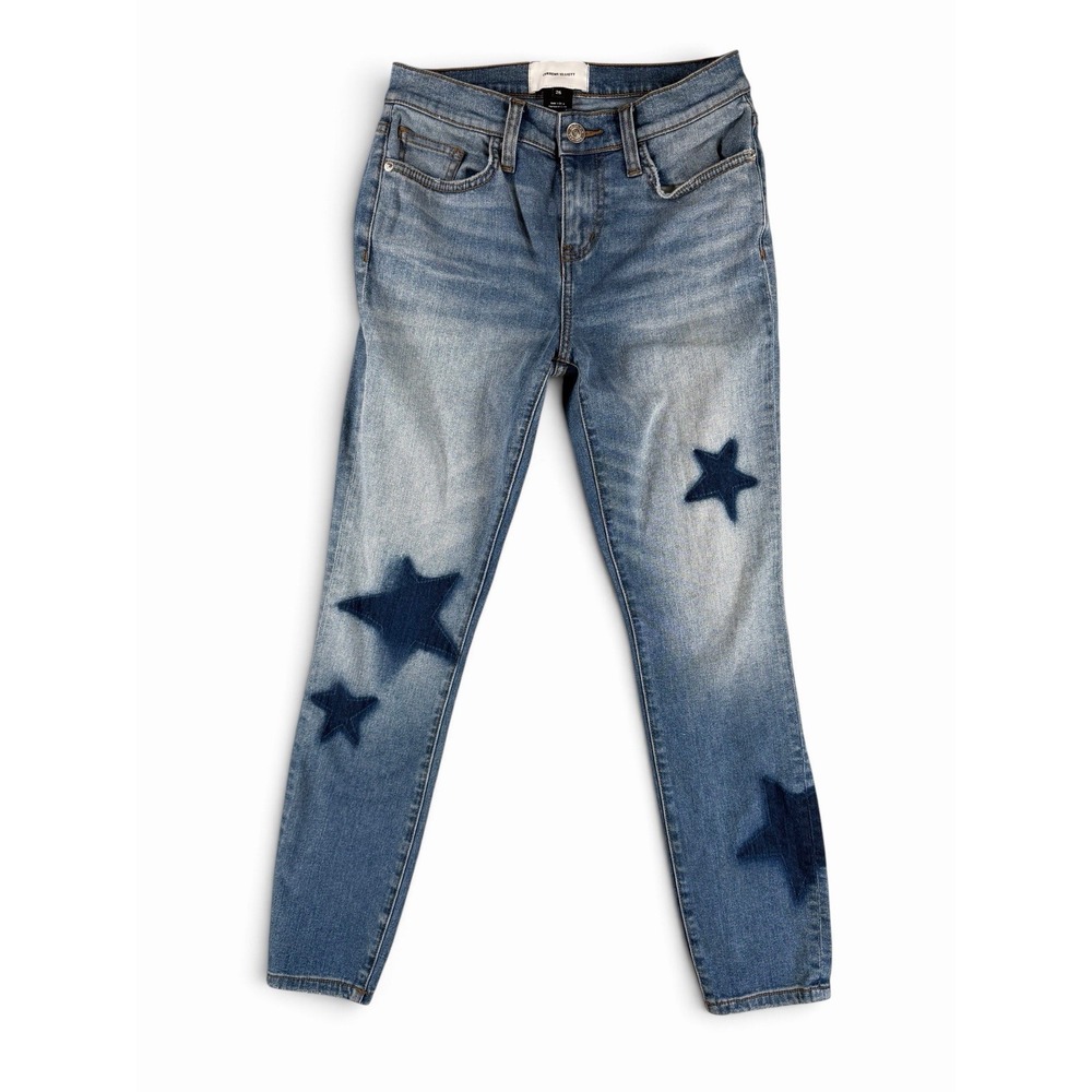 Current/Elliott Jeans Star Print Blue Size 26 Retro Hippie Boho Women's Mid Rise